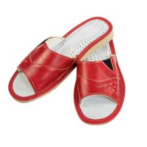 Women's Slippers - Red Open Slippers - Wojtyczka - 10 A