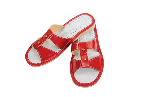 Ladies' Slippers - Red Buckle Slippers