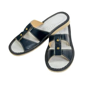 Women's slippers - dark open slippers - Wojtyczka - 021 A