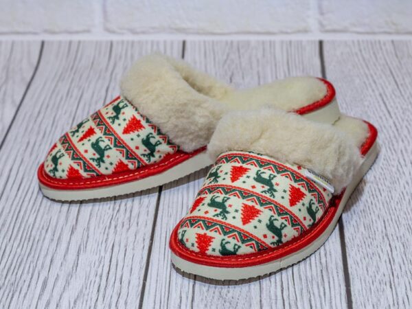 Ladies' slippers - Christmas slippers with reindeer