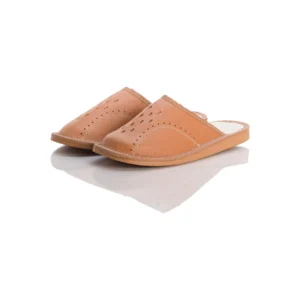 Pantofle Męskie - Klasyczne brązowe kapcie domowe