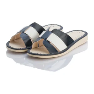 Kapcie Damskie Czarno/Białe - Klasyczne pantofle domowe