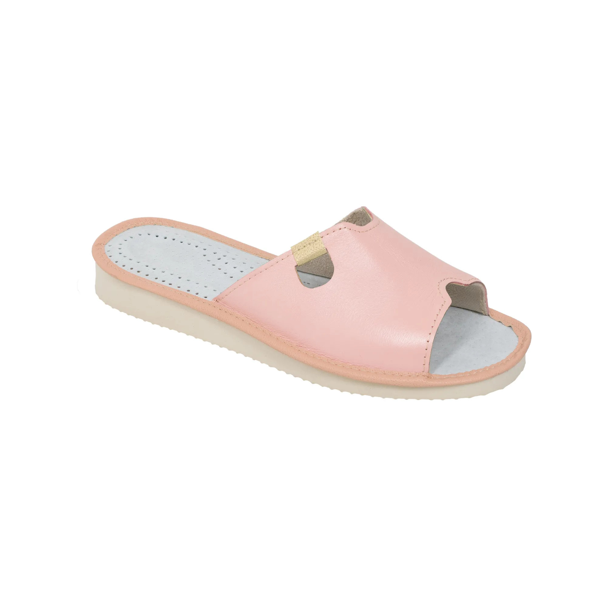 Pantofle Damskie - Pastelowy Róż z Wieszczą Skórą