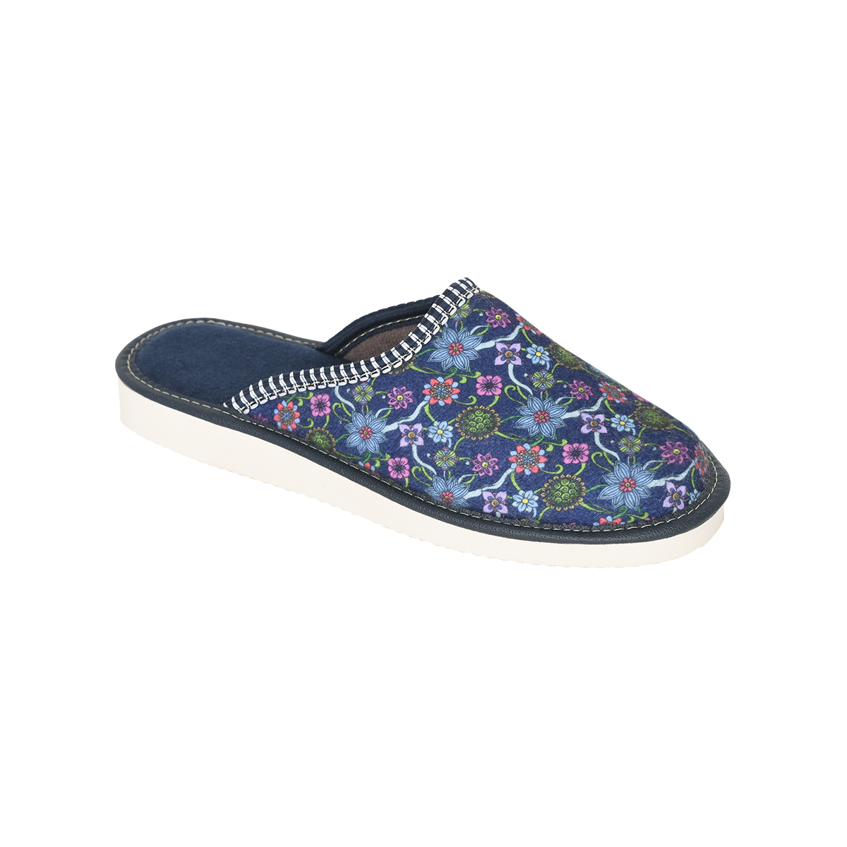 Damskie Pantofle Laczki w kwiaty