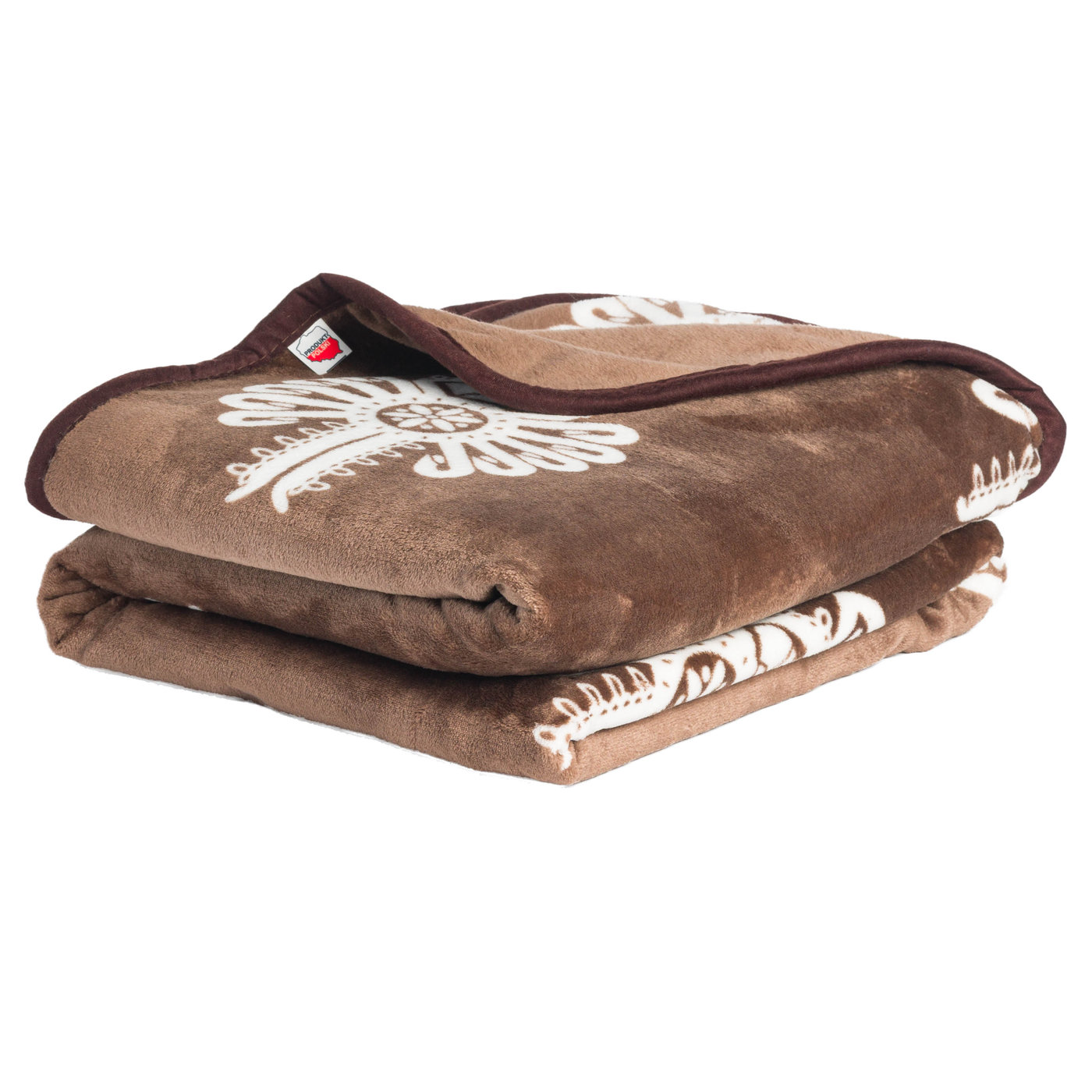 oc polarowy brązowy z białym wzorem parzenice - miękki polar