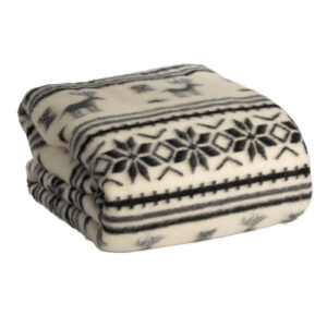 Koc wełniany 200x160 cm z góralskim wzorem - widok złożony